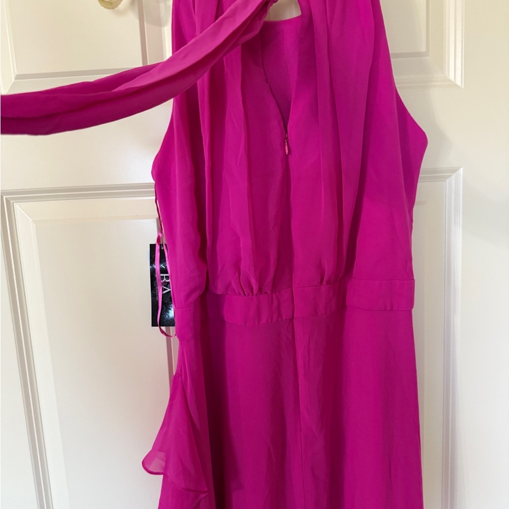 Betsy & Adam Fuchsia Sleeveless Dress Flowy Ruffles - Picture 4 of 8